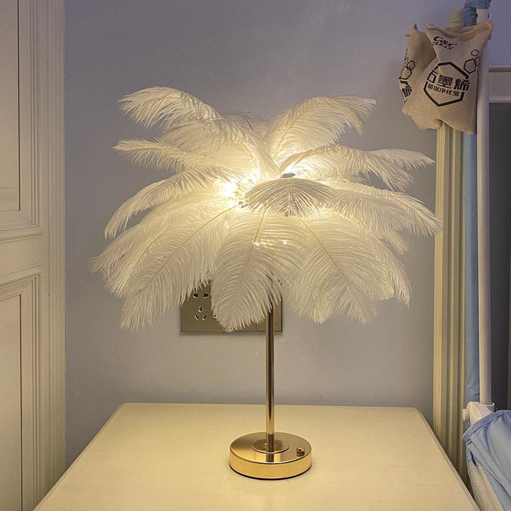 Touch Control Feather Table Lamp - BestShop