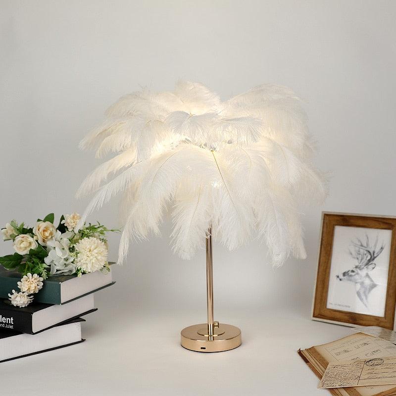 Touch Control Feather Table Lamp - BestShop