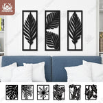 Load image into Gallery viewer, Tropical Leaves Black Line Wooden Art Decor - BestShop
