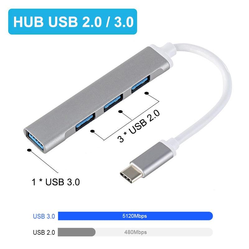 USB C Hub 4 Port Adapter Type C 3.1 Multi-Splitter - BestShop