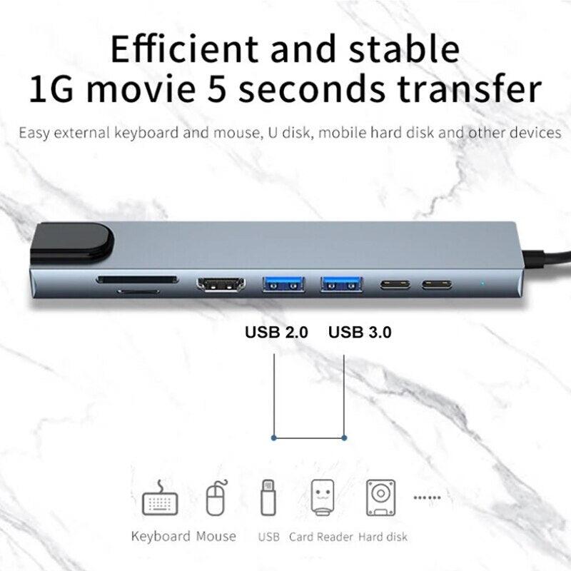 USB C Hub 8 In 1 Type C 3.1 To 4K HDMI Adapter - BestShop