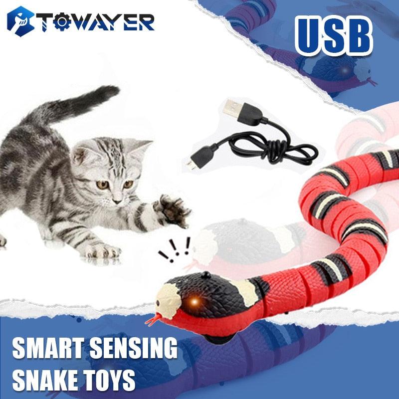 USB Charging Smart Sensing Snake Interactive Cat Toy - BestShop