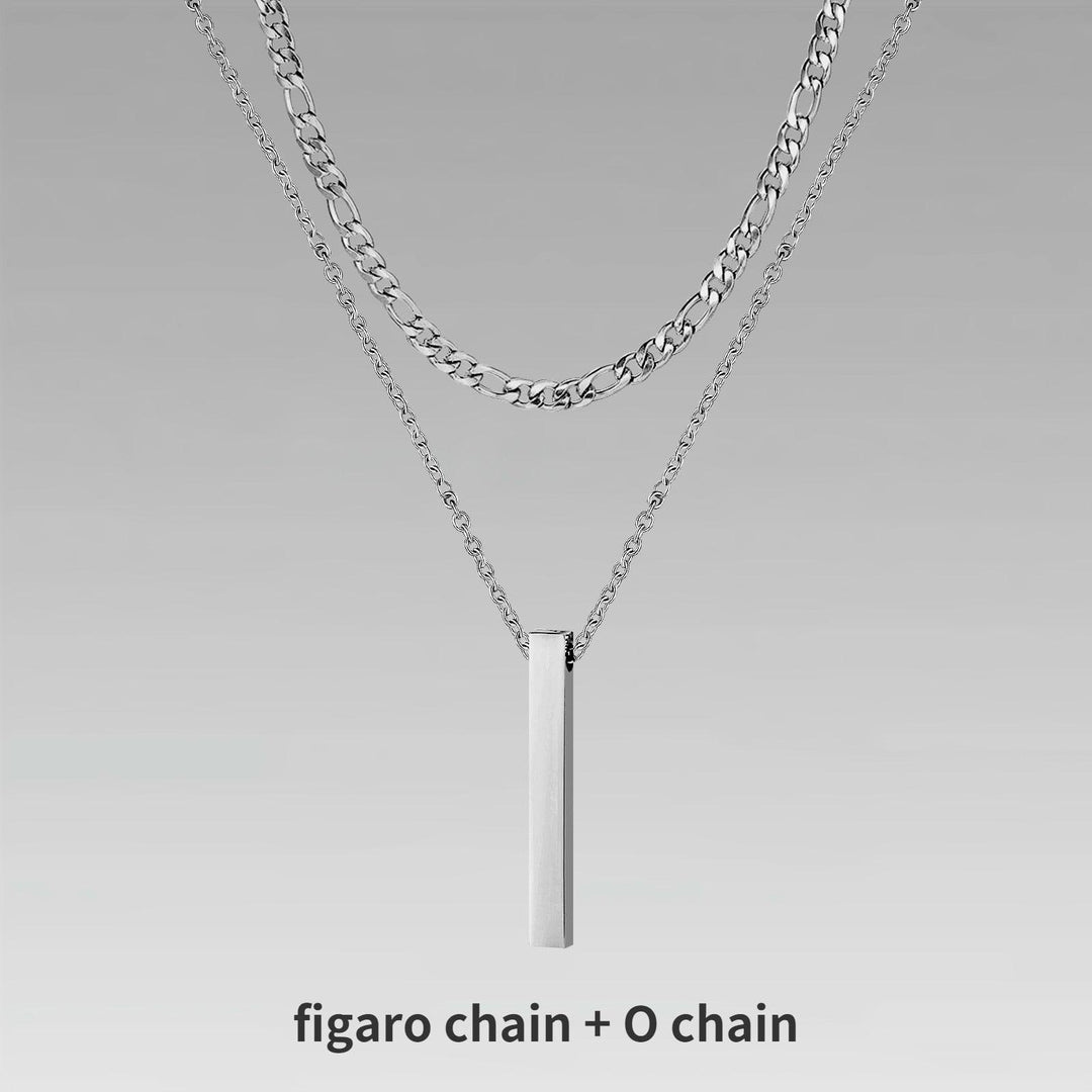 Vnox 3D Vertical Bar Necklaces for Men - BestShop