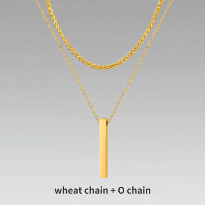 Vnox 3D Vertical Bar Necklaces for Men - BestShop