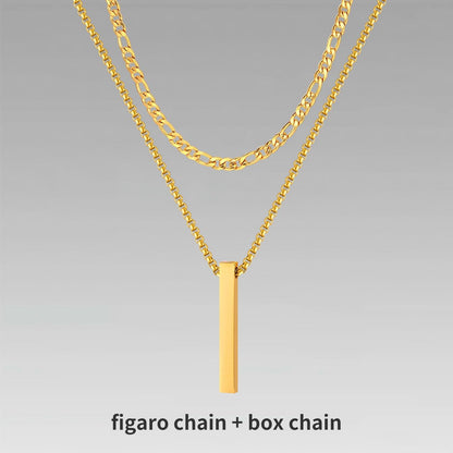 Vnox 3D Vertical Bar Necklaces for Men - BestShop
