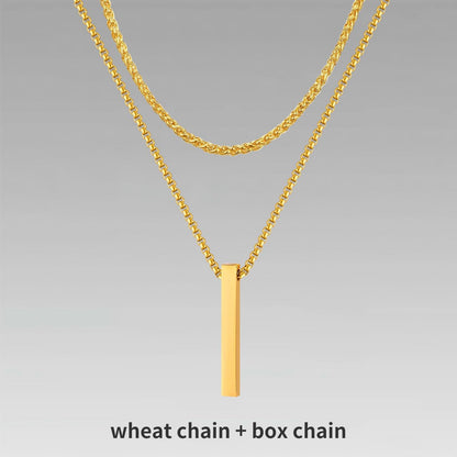 Vnox 3D Vertical Bar Necklaces for Men - BestShop
