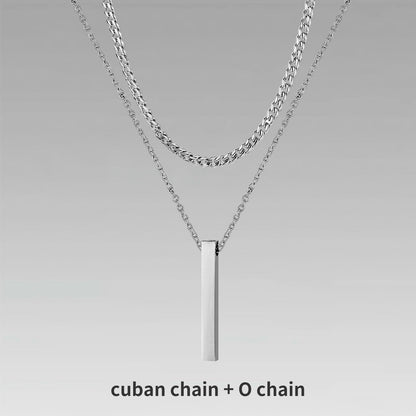 Vnox 3D Vertical Bar Necklaces for Men - BestShop