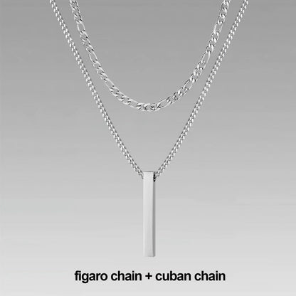 Vnox 3D Vertical Bar Necklaces for Men - BestShop