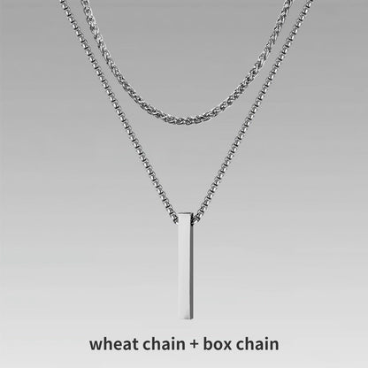 Vnox 3D Vertical Bar Necklaces for Men - BestShop