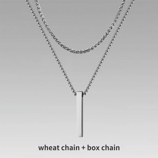 Vnox 3D Vertical Bar Necklaces for Men - BestShop