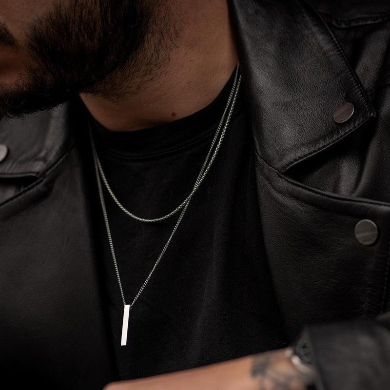 Vnox 3D Vertical Bar Necklaces for Men - BestShop