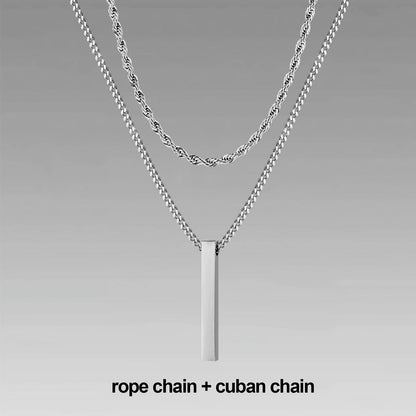 Vnox 3D Vertical Bar Necklaces for Men - BestShop