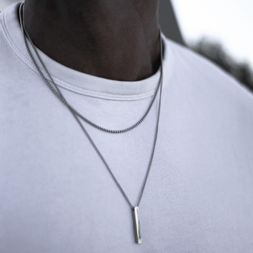Vnox 3D Vertical Bar Necklaces for Men - BestShop