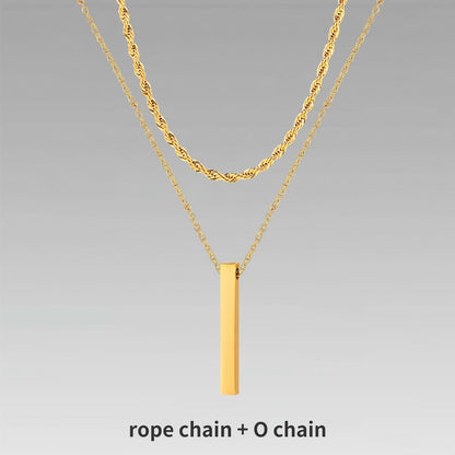 Vnox 3D Vertical Bar Necklaces for Men - BestShop