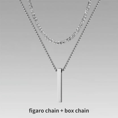 Vnox 3D Vertical Bar Necklaces for Men - BestShop