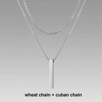 Vnox 3D Vertical Bar Necklaces for Men - BestShop