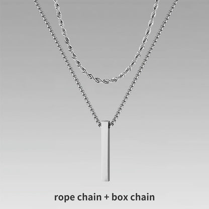 Vnox 3D Vertical Bar Necklaces for Men - BestShop