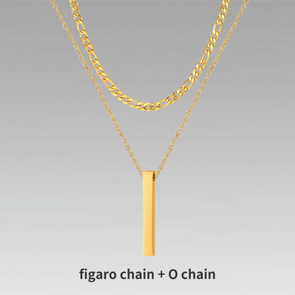 Vnox 3D Vertical Bar Necklaces for Men - BestShop