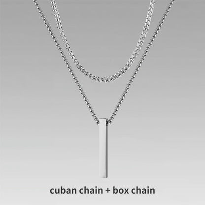 Vnox 3D Vertical Bar Necklaces for Men - BestShop