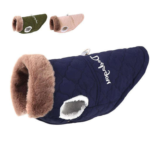 Waterproof Winter Pet Jacket With Fur Collar - BestShop