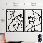 Load image into Gallery viewer, Women Face Black Line Wooden Art Decor - BestShop
