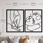 Load image into Gallery viewer, Women Face Black Line Wooden Art Decor - BestShop
