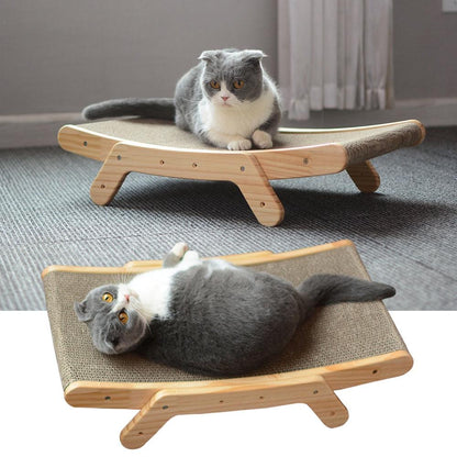 Wooden Cat Scratcher Scraper Detachable Lounge Bed - BestShop
