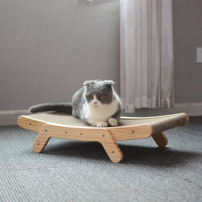 Wooden Cat Scratcher Scraper Detachable Lounge Bed - BestShop