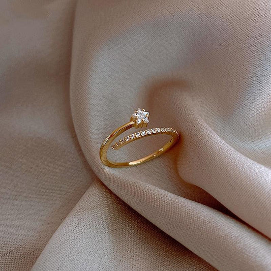 Zircon Gold Color Star Open Rings - BestShop