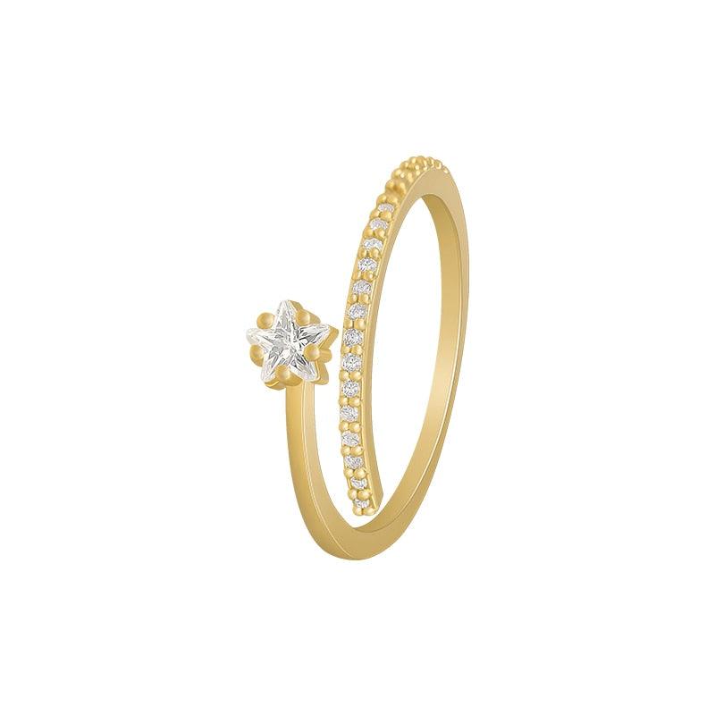 Zircon Gold Color Star Open Rings - BestShop