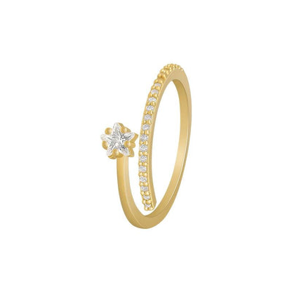 Zircon Gold Color Star Open Rings - BestShop