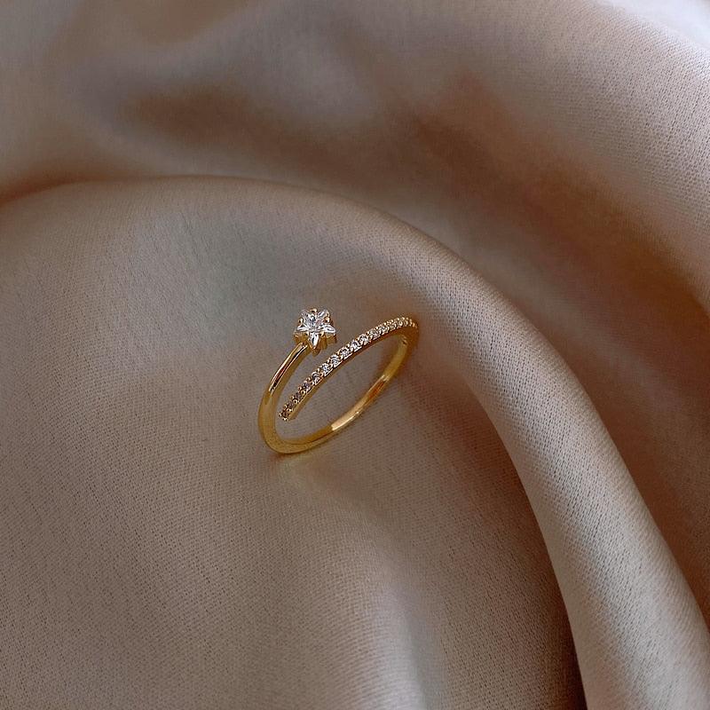 Zircon Gold Color Star Open Rings - BestShop