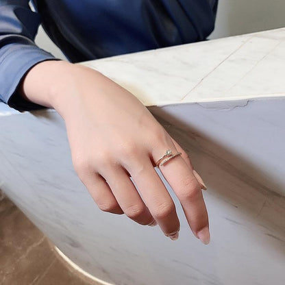 Zircon Gold Color Star Open Rings - BestShop