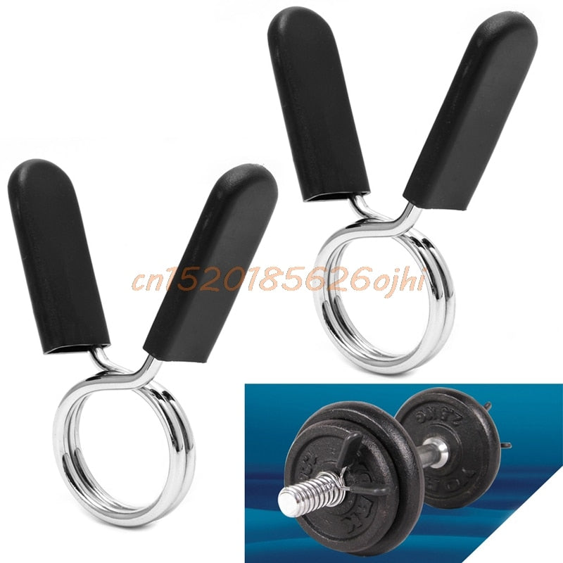 Barbell Clamp Spring Collar Clips Gym Weight Dumbbell Lock - BestShop
