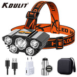 Load image into Gallery viewer, USB Rechargeable Headlamp Portable 5LED Headlight Built in Battery - BestShop