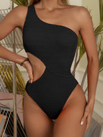 Load image into Gallery viewer, One Shoulder Ribbed Monokini Swimsuit - BestShop
