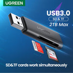 Load image into Gallery viewer, UGREEN Card Reader USB 3.0 to SD Micro SD TF Memory Card Adapter - BestShop