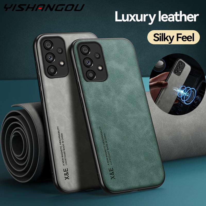 Magnetic Sheepskin Leather Case For Samsung Galaxy - BestShop